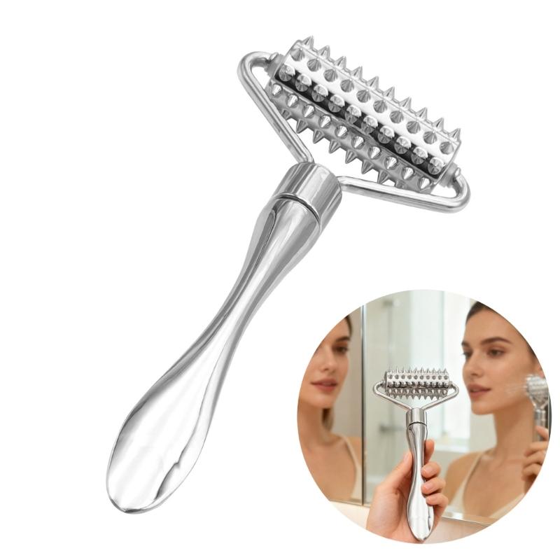 Manual Massage Roller Zinc Alloy Construction Muscle Relaxation Tool For Office Home Travel Ergonomic Grip Quiet