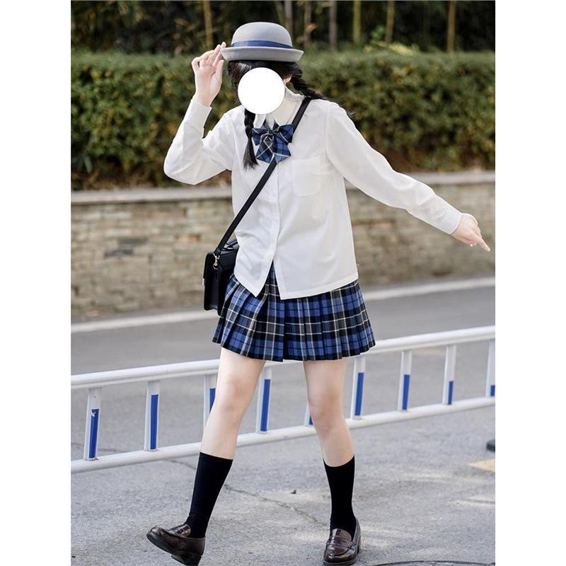 

2024 JK Style Women s Square Neck Long Sleeve White Shirt - Classic College Uniform for Spring/Autumn 2XL
