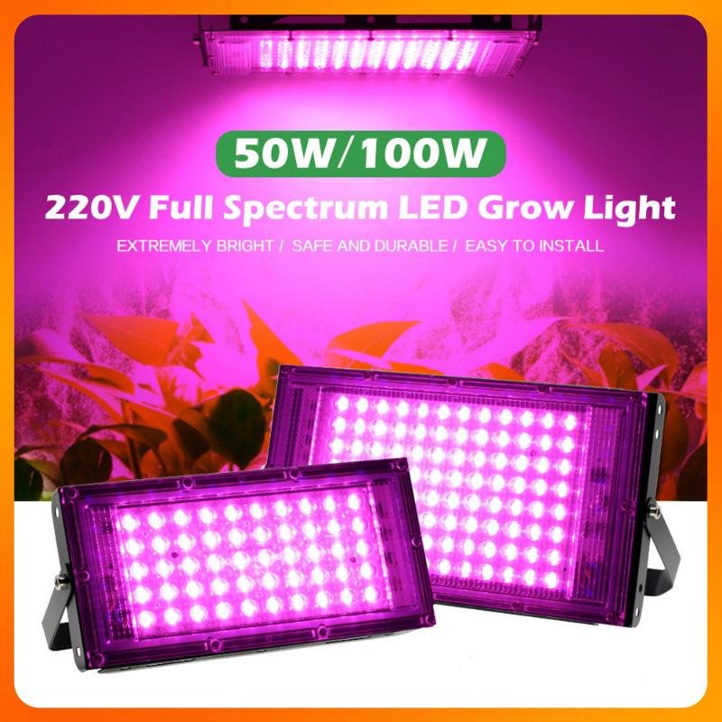 

Full Spectrum LED Plant Grow Light AC220V 50/100/200/300W with switch for greenhouse hydroponic plants flower seeds growth light 50 W&EU фиолетовый
