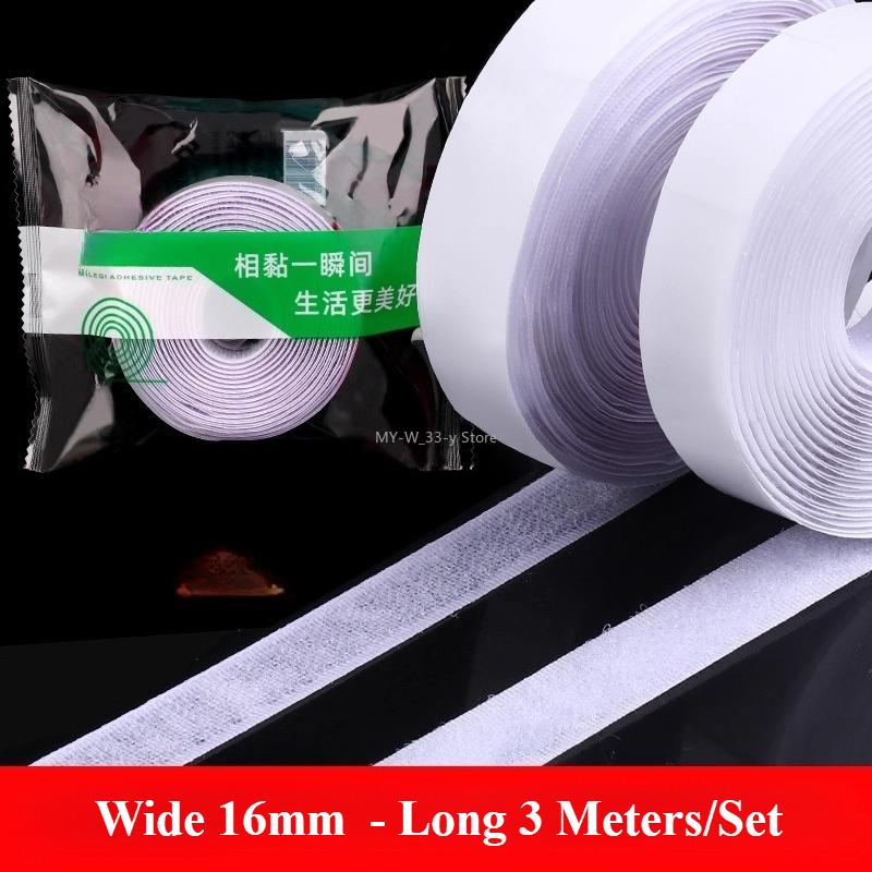 3/25Meter Starkes Selbstklebendes Klettband Haken und Schlaufe Schwarz Weiß Nylon Klettband Klebeband mit Starkem Kleber 25/30/50MM