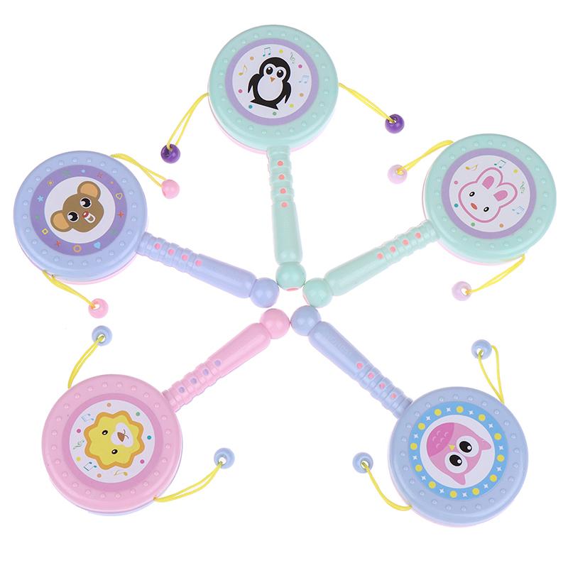 1 Stück Cartoon Tier Rassel Trommel Drehspielzeug Baby Früherziehung Rasselspielzeug Kinderspielzeug