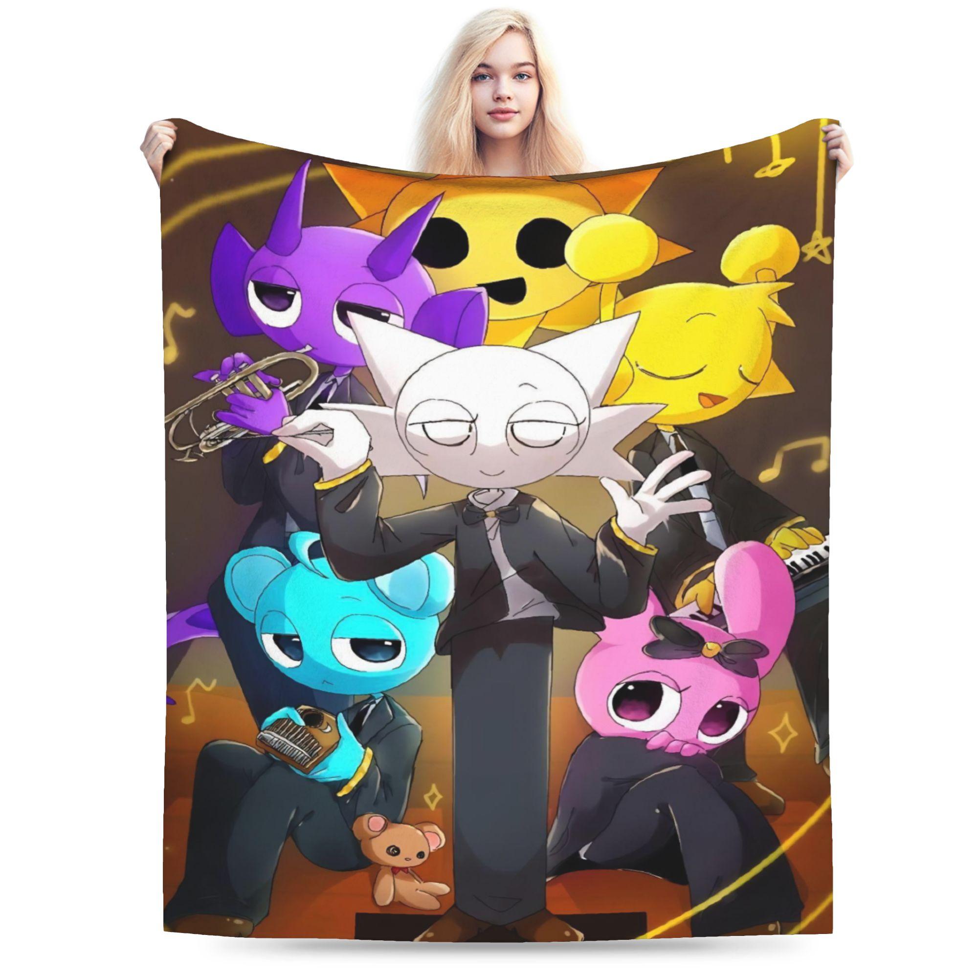 

Sprunki Game Music Blanket Flannel Vintage Warm Throw Blankets for Home SpringAutumn 100x125cm (40x50inch)