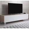 TV Cabinet - FURNISHING DESIGN - Luke H2 - White - Sonoma - Aluminum Feet