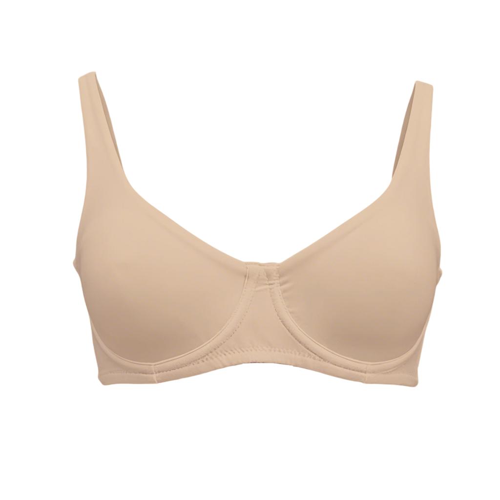 Zeriluna Underwire Support Bra Without Padding Simple, Barely-there Comfortable Push-up Skin-friendly Elastic Wide-strap Bra