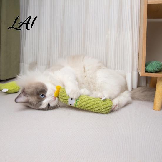 Long-lasting Cat Toy Catnip Cactus Toy Stuffed Chew Soft Plush Kitten Kicker for Indoor Cats Biting Kicking Interactive