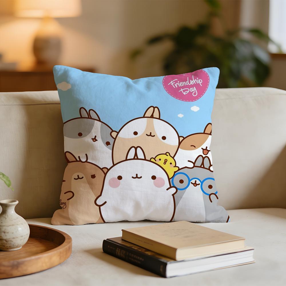 

Cute MMolang Anime Cushion Cover Short plush pillowcase for bed sofa carwashable 30x30cm