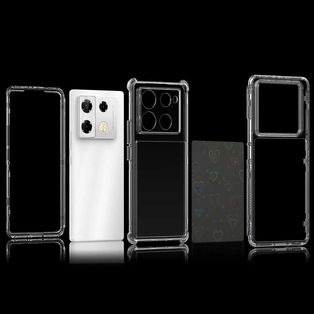 Clear Phone Case for Infinix Note 40 Pro 4G/5G/Note 40 Pro+ Precise Cutouts Acrylic TPU Cover with Laser-printed Film