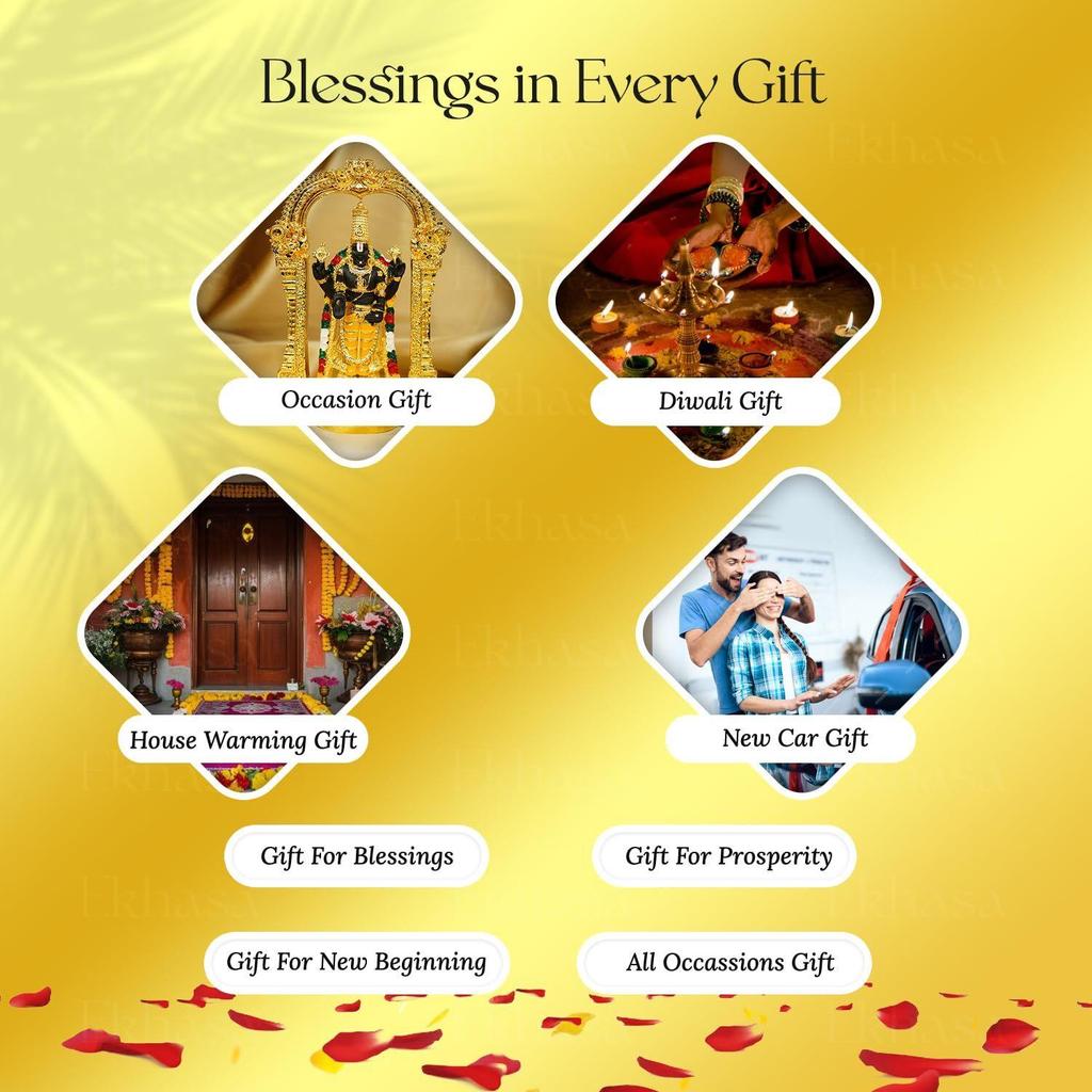 Tirupati Balaji Idol (Size: 12.5 Cm) | Lord Venkateswara Idol for Car Dashboard, Pooja Room, Home Decor & Office Desk |