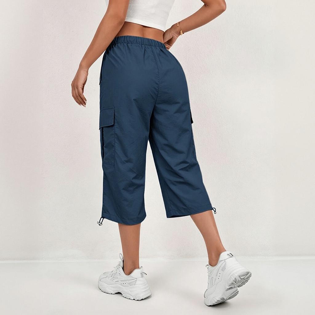 Pantalones Capri Cargo para Mujer Secado Rápido Múltiples Bolsillos Deportes al Aire Libre Running Senderismo Casual Ropa de Trabajo Pantalones