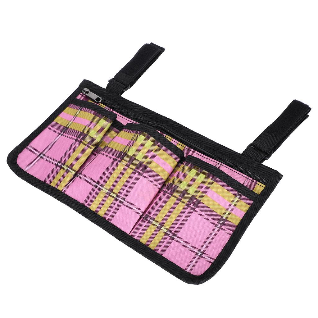 Wheelchair Side Bags Tool Bag Multiple Pocket Storage Pouches Armrest Accessories Rose Red