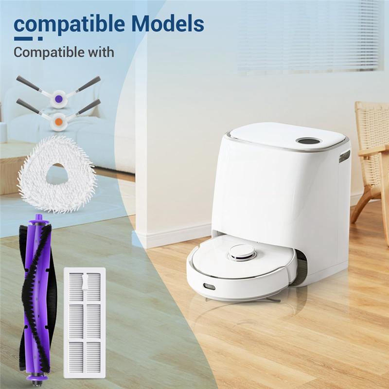 AT19-Replacement Parts Kit For Narwal Freo Robot Vacuum Cleaner- Main Roller Brush, Hepa Filters, Mop Pads& Side Brush Accessori