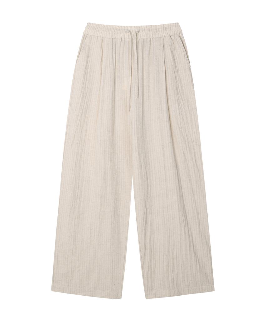 NOISE Cotton Stripe Easy Pants - Natural