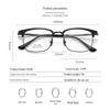 Kemin Men's Titanium Eyebrow Frame: Fashionable, Prescription-Ready Square Design with IP Electroplating - Model 3308.