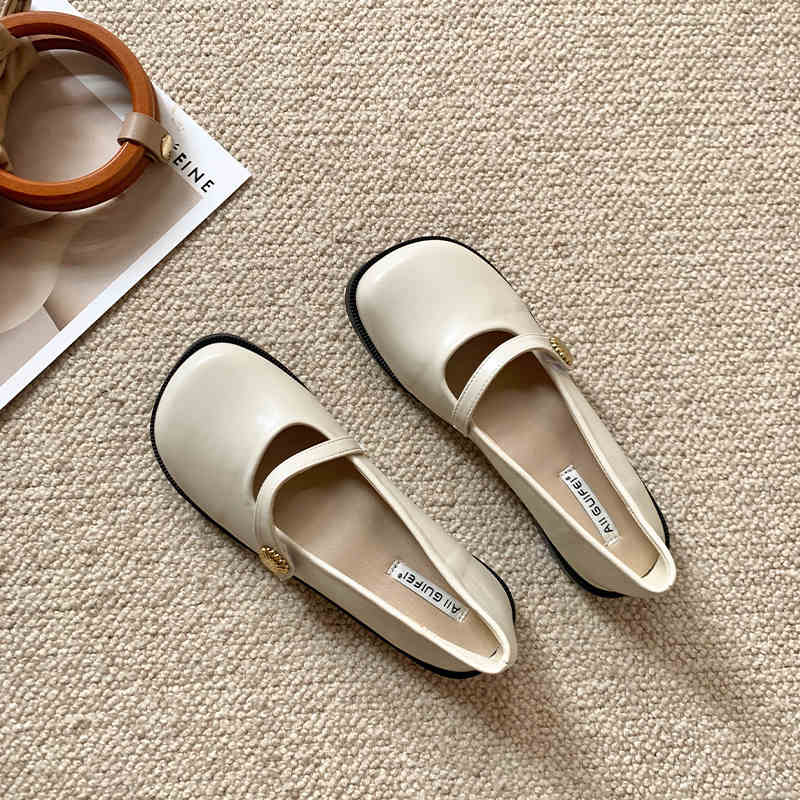 Fashion IPPEUM Mary Janes Shoes For Women Ballet Flats Pu Leather Black Loafers Lolita Shoes Round Toe zapatos de mujer