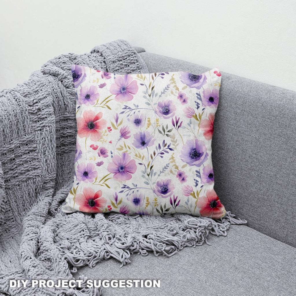 Royal Samt Stoff Polyester Zum Nähen - Motiv Blumen - Rdx2945