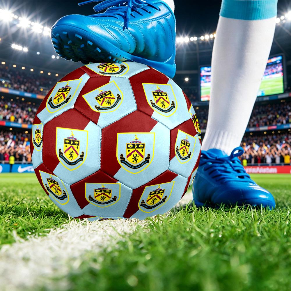 Burnley FootballPrinted Size 5 Soccer Ball, Anti Slip Adult Match Football Souvenir for Football Fans