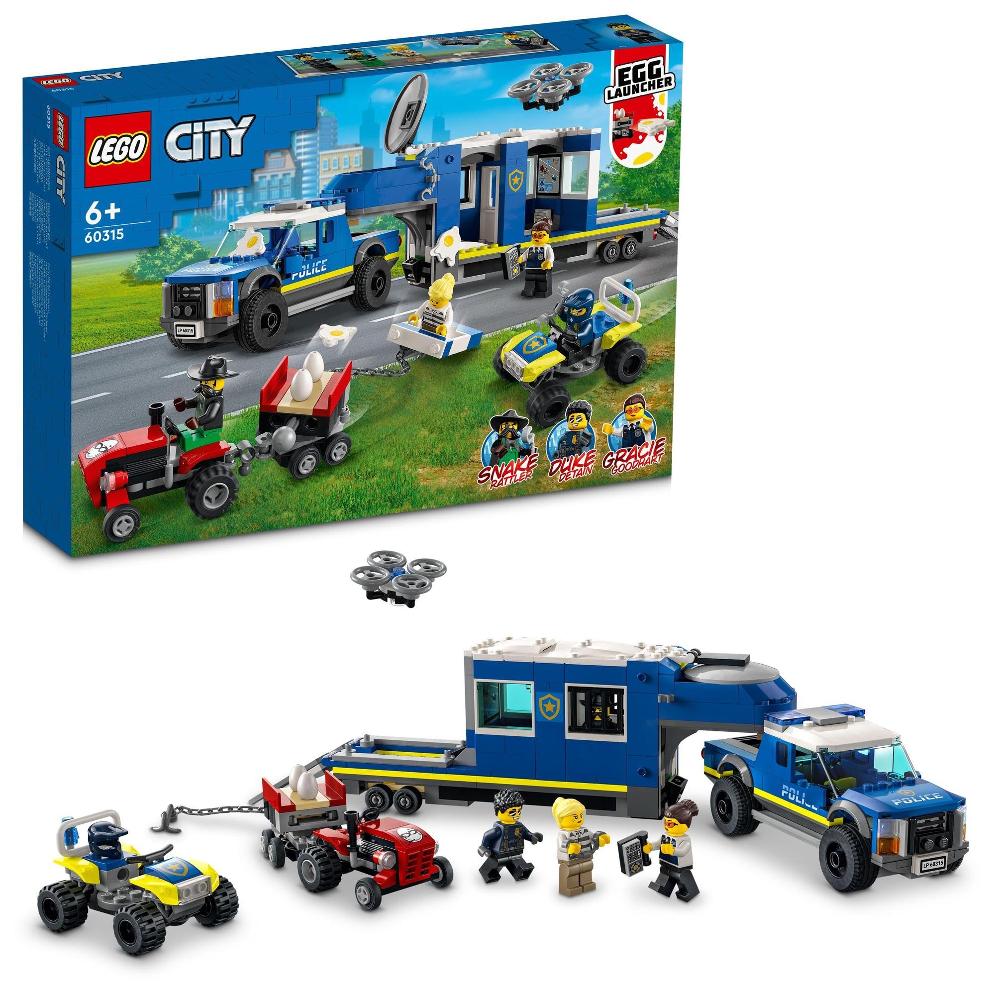 

LEGO City Полицейский грузовик - командный центр (Побег Издание) 60315, Конструктор, Полицейская машина, Для мальчиков и девочек, Возраст от 6 лет