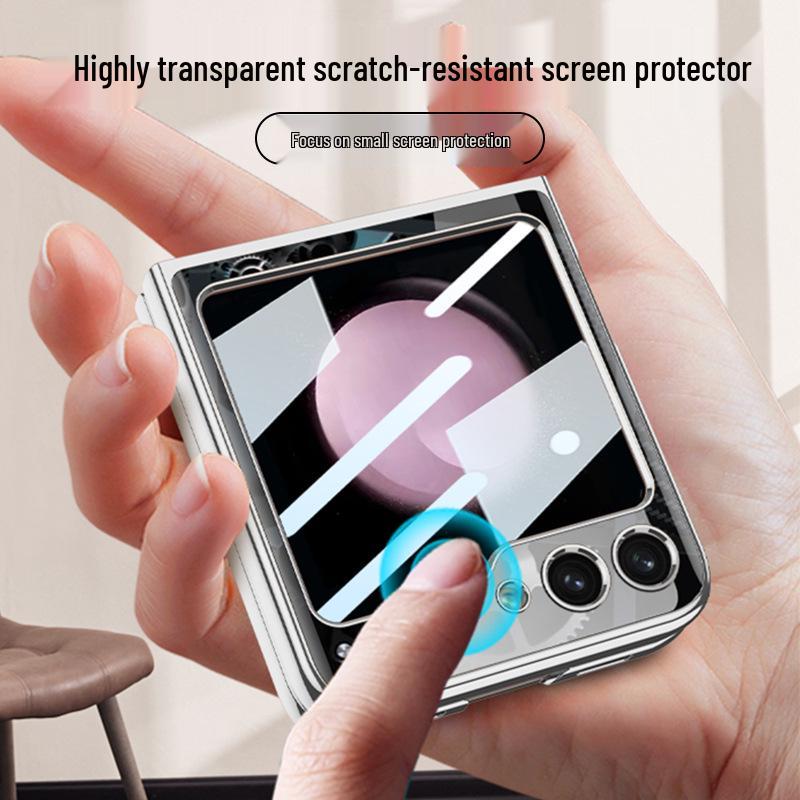 Samsung Galaxy Z Flip 5 Anti-Drop Luxury Glass Case - Full Coverage