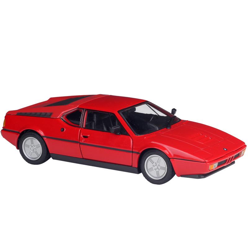 

Welly 1/24 BMW M1 Металева модель машинки Diecasts & Іграшкові транспортні засоби Модель автомобіля Масштабна мініатюрна модель машинки Іграшка для дітей червоний