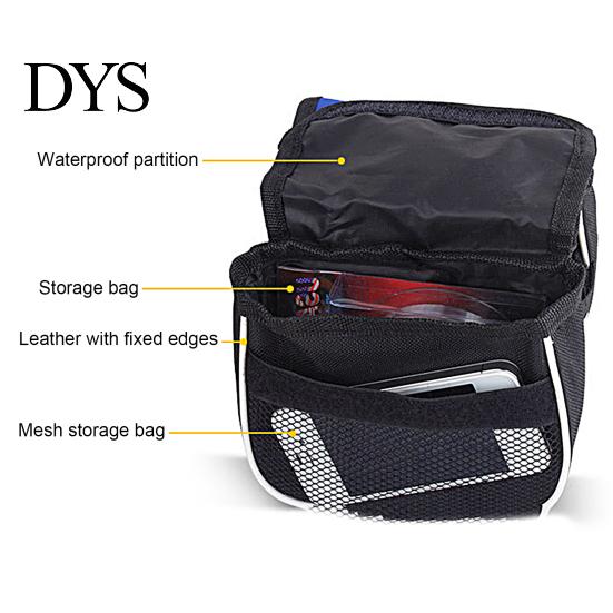 Bike Upper Tube Saddle Bag Bicycle Large Capacity Waterproof Flip Opening Oxford Cloth Storage Front Beam Cycling Pannier for Outdoor