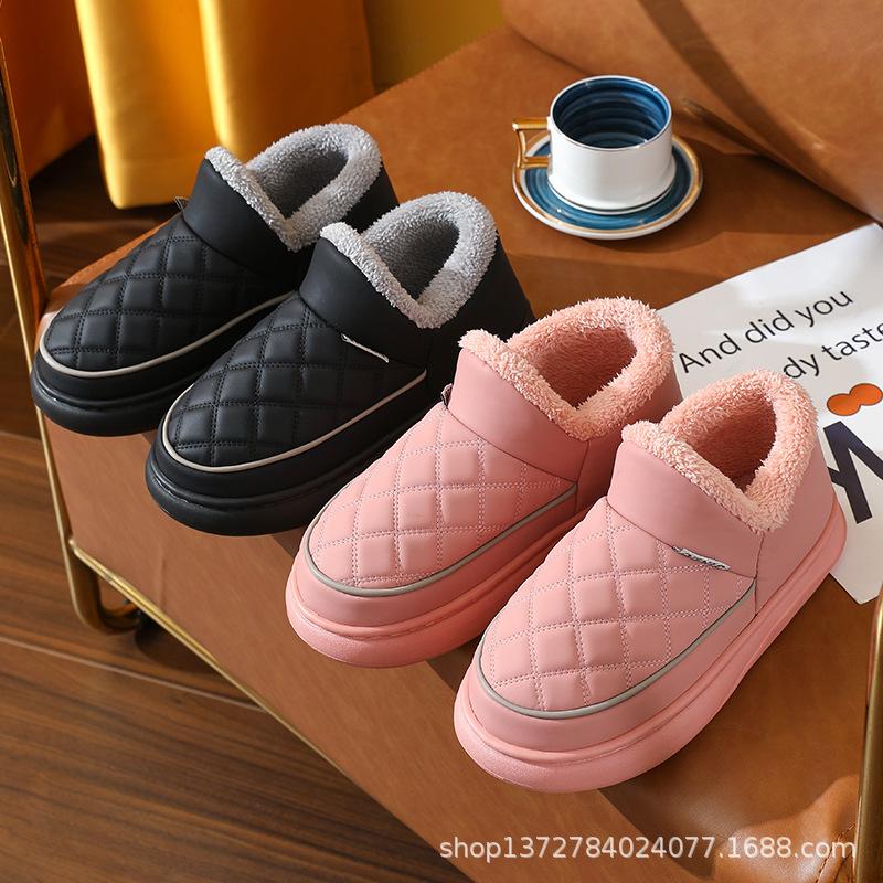 Winter Plus Velvet Warm Snow Boots Men's Slip-on Plush Cold-proof Outdoor Footwear Non-slip Wear-resistant Casual Cotton Shoes