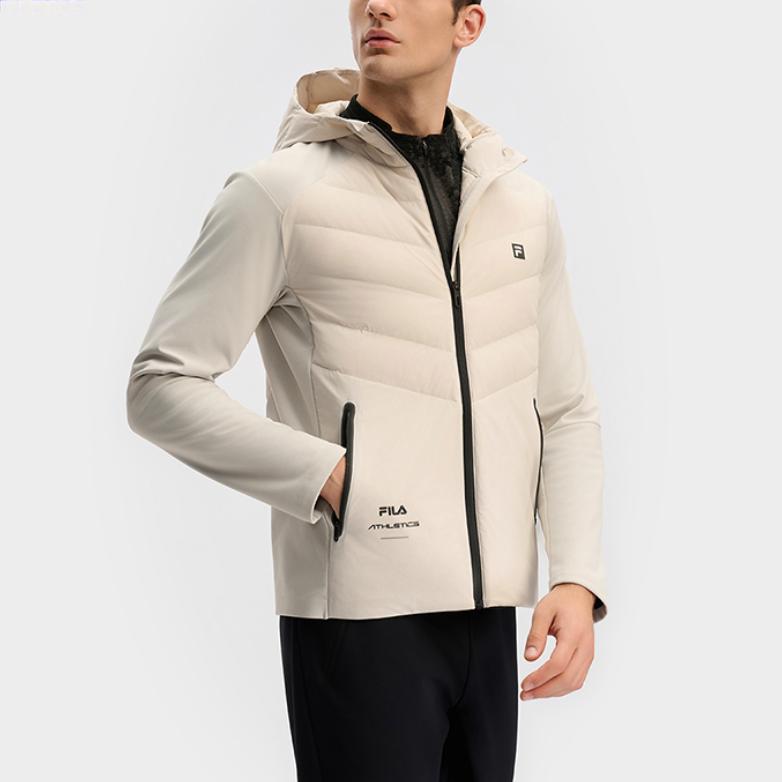 Men's Jacket FILA Fitness Down Jacket Men's Milk Tea