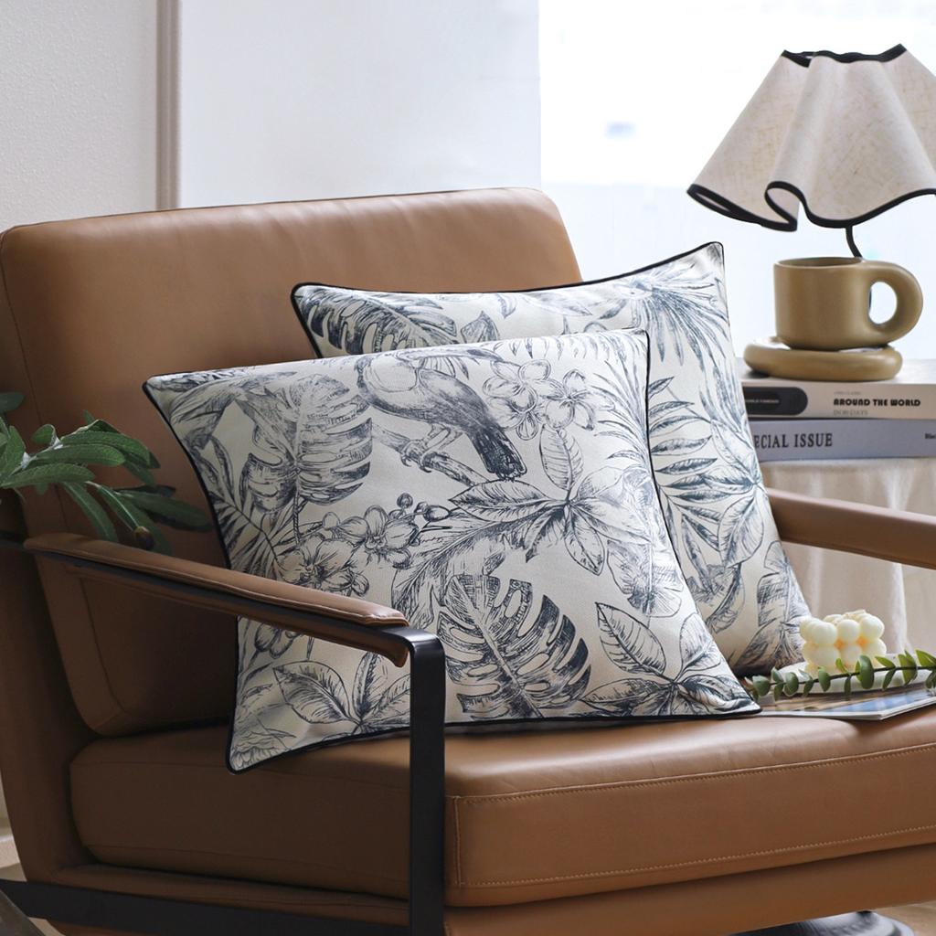 Outdoor Wasserdichter Kissenbezug Wohnzimmer Sofa Floral Rückenlehnenkissenbezug Kissen Liegestuhl Rattan Stuhlkissen