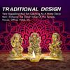 God Idols for Pooja | Metal Antique Ganesh laxmi Saraswati Sculpture Murti for Home Decor | Decorative Platter with Diya Ganpati