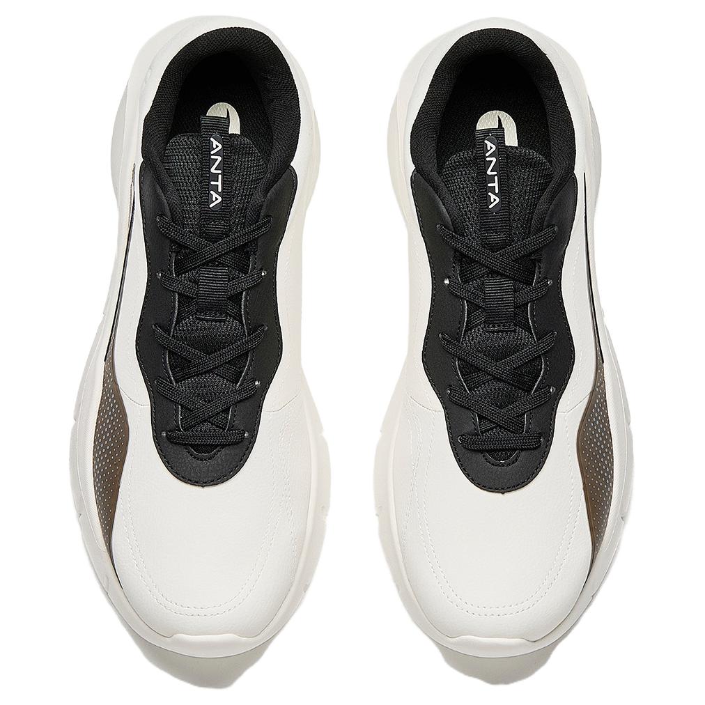 Anta Arc Comfortable Versatile Wear-Resistant Lightweight Shock Absorbing Low-Top Casual Shoes Men Casual Shoes White Black Brown 112517710R-4