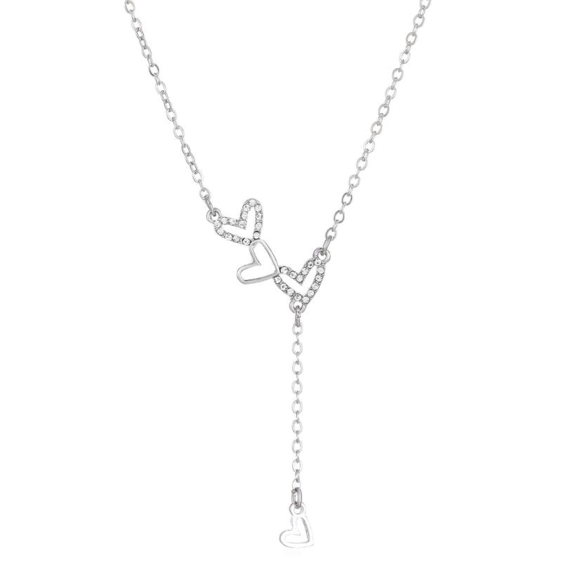 Elegant Hollow Heart Necklace Dainty Alloy Pendant Chain Elegant Clavicle Chain For Women Daily Wear Gift 1