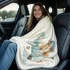 Cute Healing Sky Bear Print Fleece Throw Blanket for Adult Quality Super Soft Warm Universal Blanket for Travel Office Home