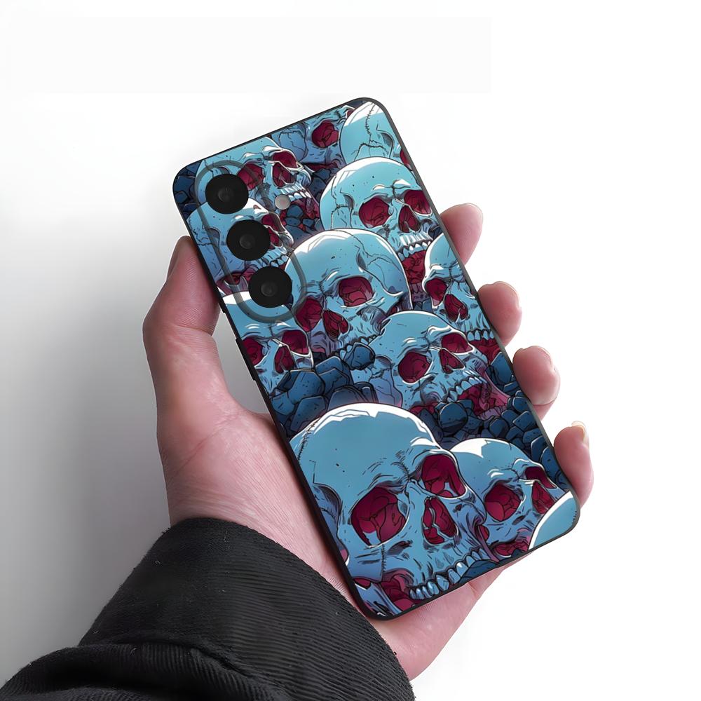 Spooky Skull Patterns Phone Case For Samsung A25 A13 A33 5G A54 A36 A35 A56 A52 A14 Shockproof Soft Cover