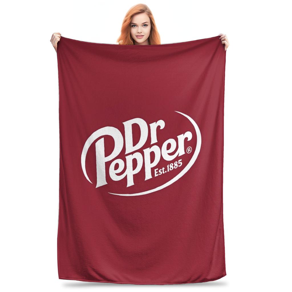 Dr Pepper Ribbon Blanket Flannel Summer Air Conditioning Drink Portable Warm Throw Blankets for Home Couch Plush Thin Quilt