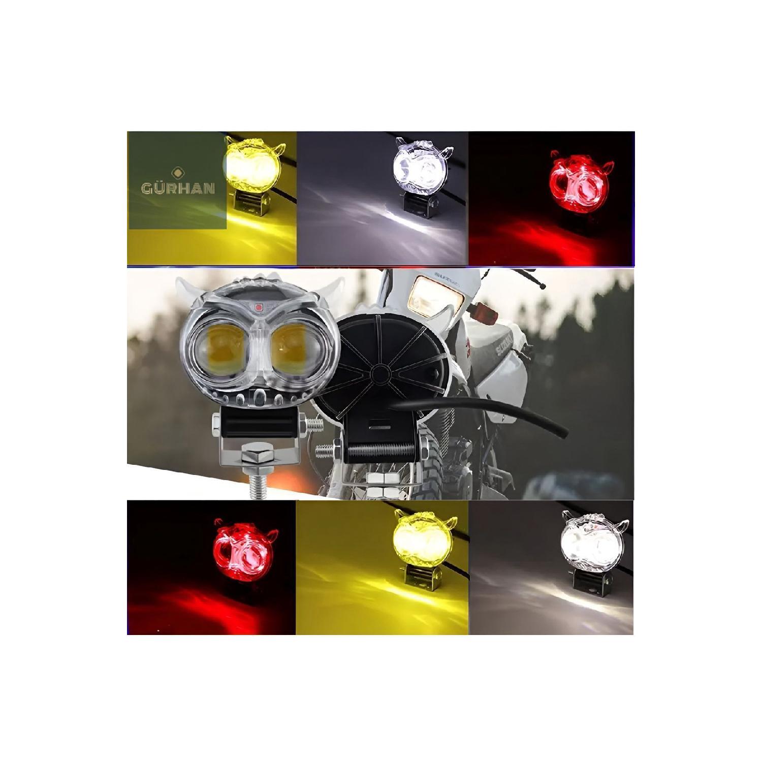 

Противотуманная фара «Сова» 1 шт. 3 режима Желтый Белый Красный Универсальный