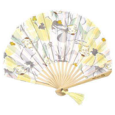 Patterns Sanrio Characters X Patterns Gift Boxed Folding Flower Wall Yellow Pom [2025] Wpc. Wpc. Fan, (Pom Purin) W084-SA27-204