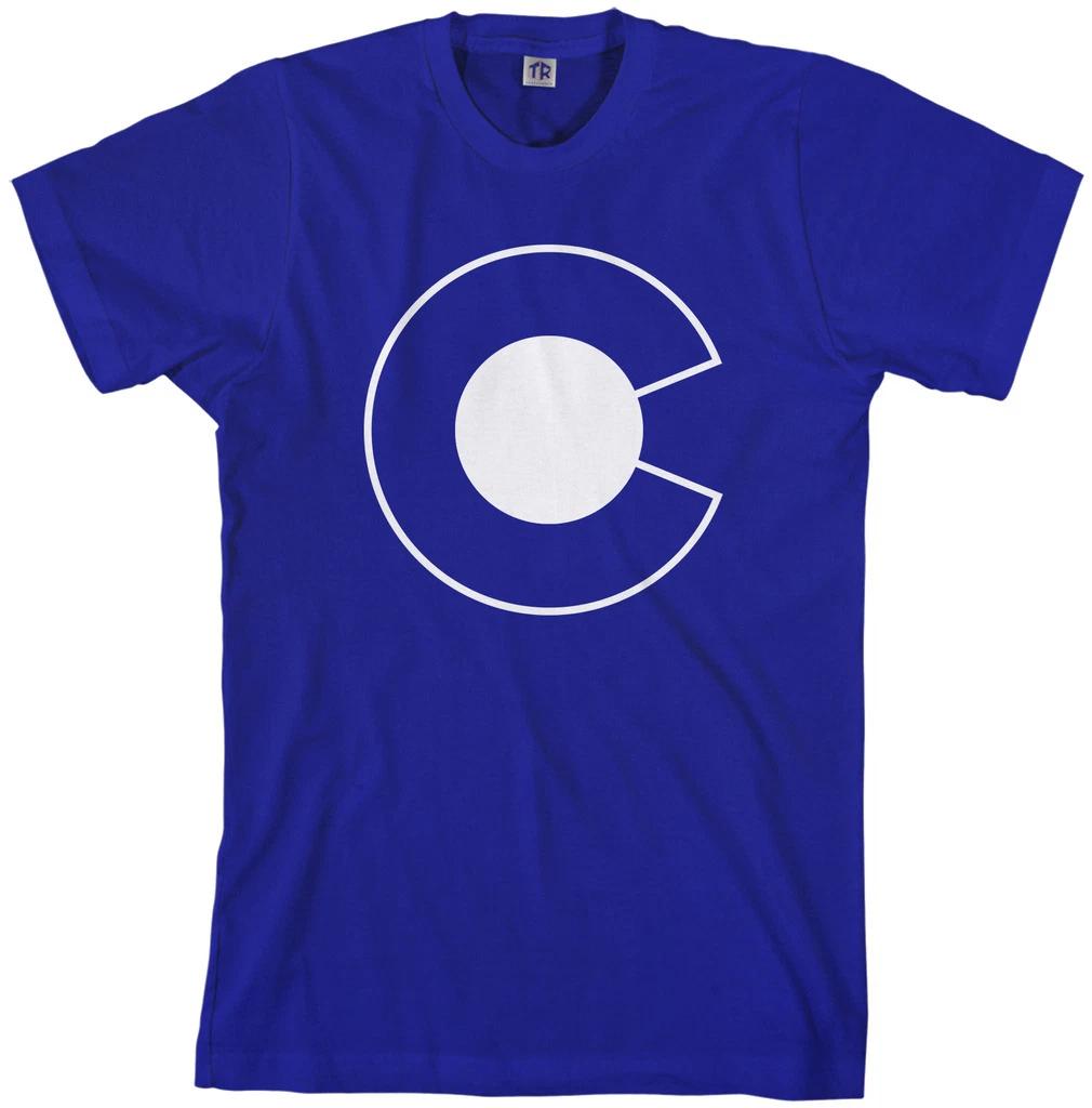 Threadrock Men s White Colorado Logo T shirt Denver State Flag S