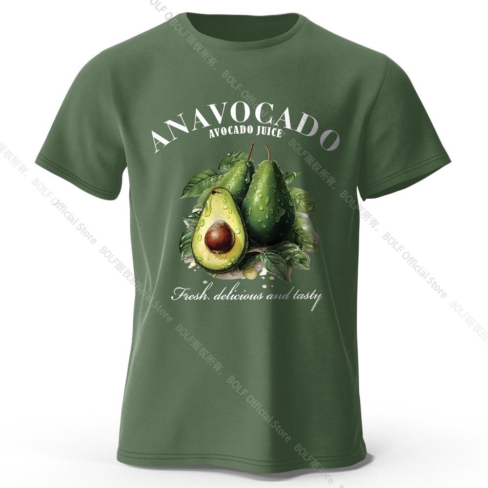 100% Cotton Fresh Avocado Tee - Minimalist Fruit Design Soft Comfortable Basic Top for Casual Everyday Wear