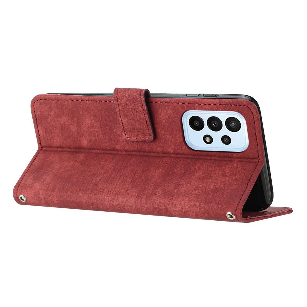 Für Samsung Galaxy A52s 5G/A52 4G/5G Liniert Geprägtes PU-Leder Etui Hautgefühl Brieftasche Handyhülle