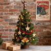 8Pcs Christmas Bells Ornaments Shatterproof Golden Plastic Mini Bells Red Bow Garland Xmas Tree Decoration Gold Tree Ornaments