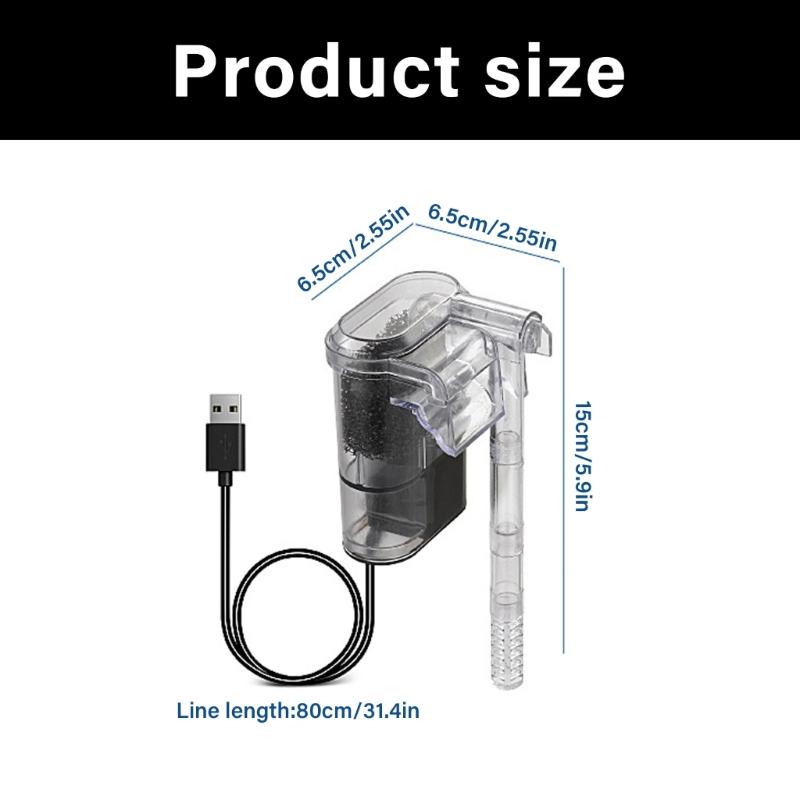 Adjustable Aquarium Filtration System for Quiet Setting in Fish Tanks Adjustable Flowing, Suitable for Home Office Use