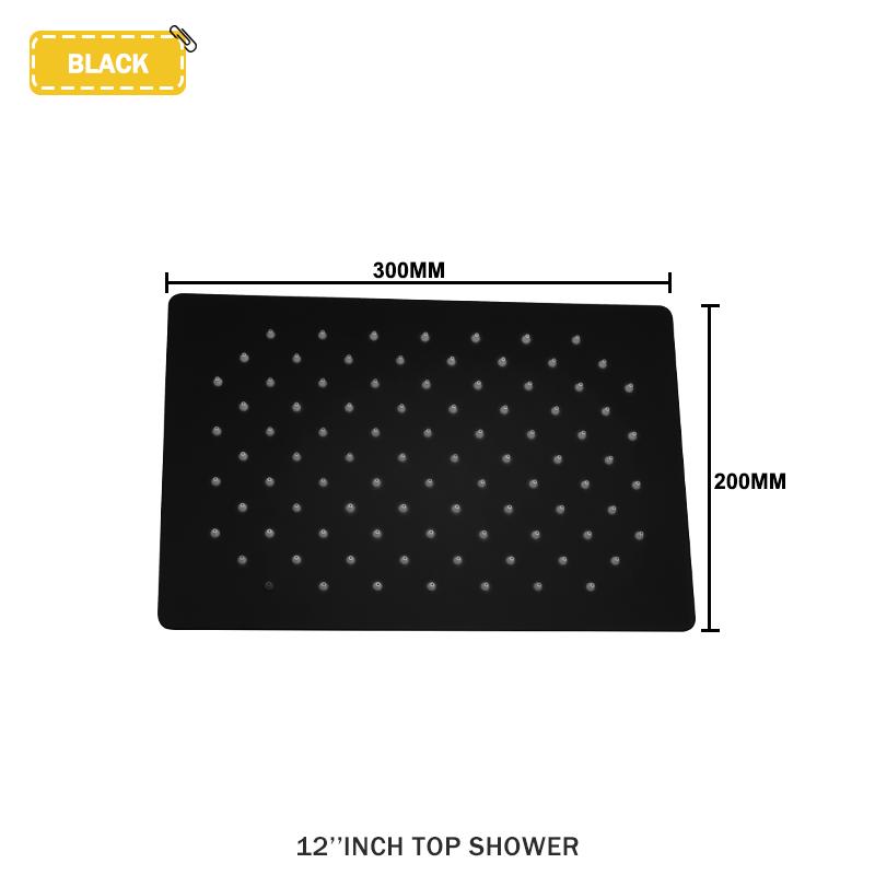 Stainless Steel Square Wall Mount Ceiling Mount Shower Arm And Spray Head Slim Booster Rain Shower Head Bathroom Accessories