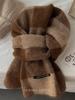Women's Korean Style Wool Blend Camel Plaid Scarf - Versatile, Warm, High-End Gift