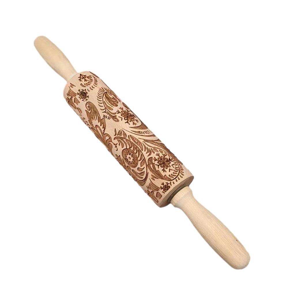Wood Sturdy And Durable Christmas Rolling Pins Delightful Designs Included Made With Wood Non-Toxic