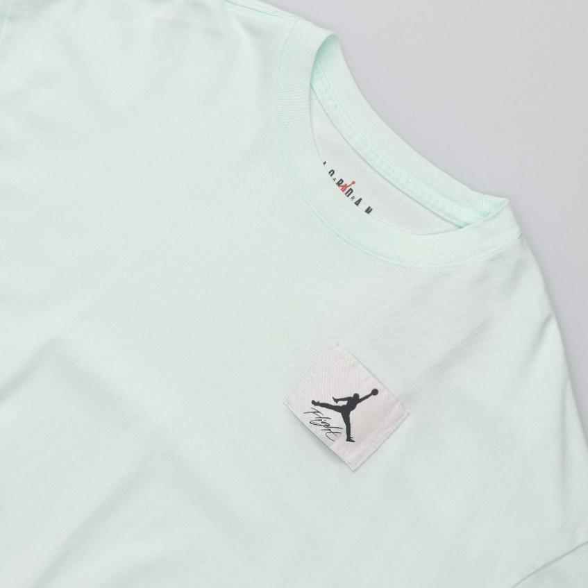 Jordan Flight Essential Einfarbiges Logo Rundhals Casual Pullover Locker Kurzarm Überschnittene Schultern T-Shirt Herren Tops Hellgrün DZ0605-394