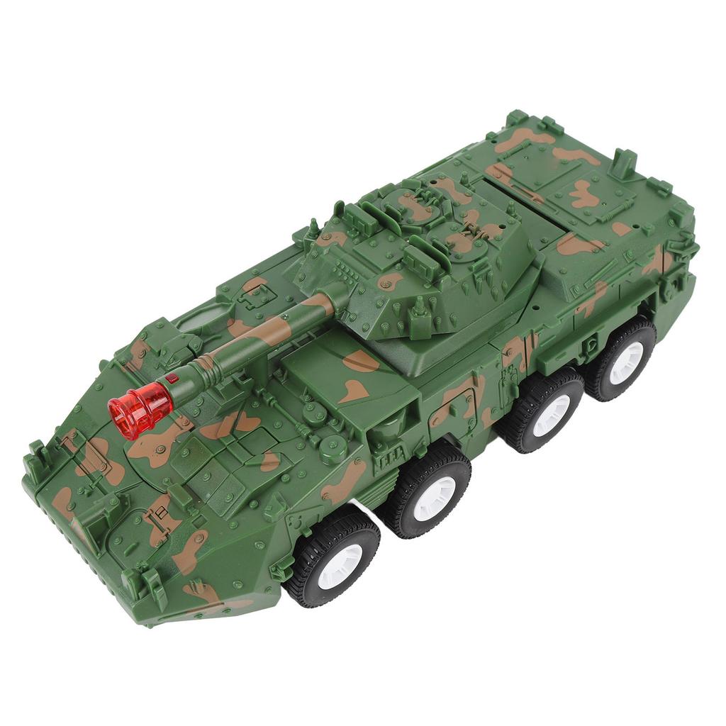 Transforming Tank Toy with Light Sound Rotating One Button Deformation Camouflage Tank Truck Toy