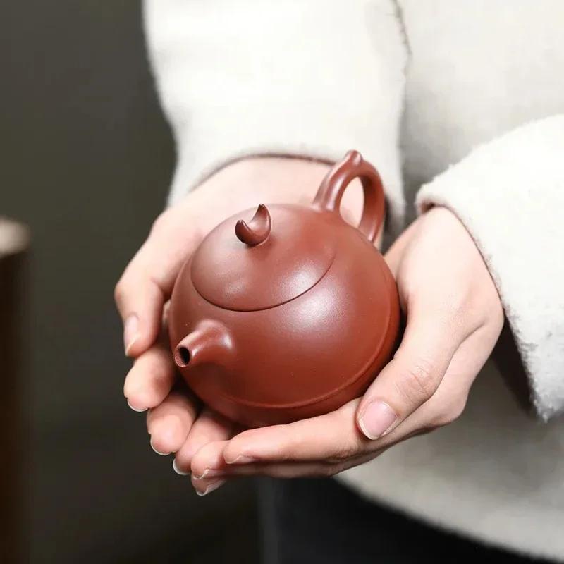 Ceainic Creativ Yixing din Argilă Purpurie 160ml Ceainic Autentic Făcut Manual Ceainic Frumos Infuzor de Ceai Set de Ceai Chinezesc Zisha din Minereu Brut