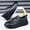 Men's shoes spring new leather trend versatile soft surface breathable business casual leather shoes men's dad shoes