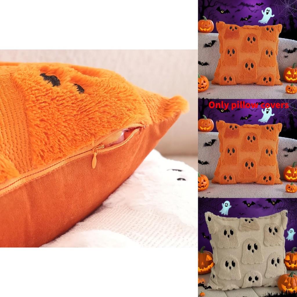 Halloween Ghost Pillow Cover With Polyester Fabric For Living Room Decor
