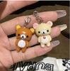 Kawaii Rilakkuma Easy Bear Keychains Lazybear Doll Bag Clothing Puller Phone Rope Keyrings Accessories Pendants Couple Gifts