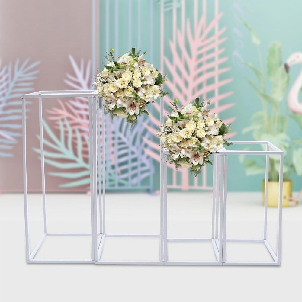 Bymaocar 4Pcs Floor Column Flower Stand Reusable Vase Metal Venue Decor For Wedding Party Dinner Centerpiece Supply Wide Apply